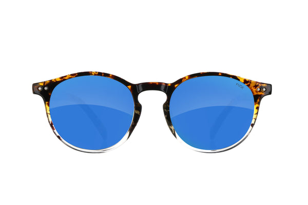 Fuse Lenses AMP Glacier Blue Mirror replacement lenses shown in Oakley Holbrook frames