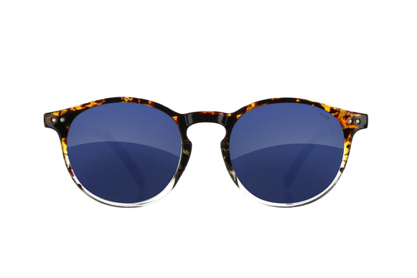 Fuse Lenses Midnight Blue Mirror replacement lenses shown in Oakley Holbrook frames