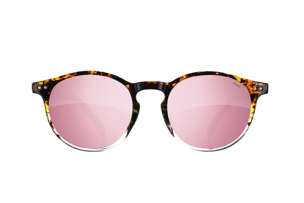Fuse Lenses Rose Gold Pink Mirror replacement lenses shown in Oakley Holbrook frames
