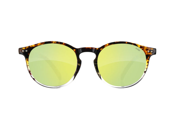 Fuse Lenses Fusion Yellow Mirror replacement lenses shown in Oakley Holbrook frames