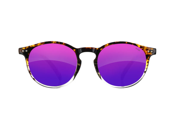 Fuse Lenses Cosmic Purple Mirror replacement lenses shown in Oakley Holbrook frames